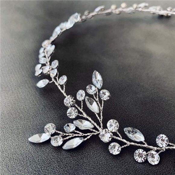 JAKAWIN Bride Rhinestone Wedding Hair Piece Silver Crystal Hair Vine Bridal - Picture 14 of 16